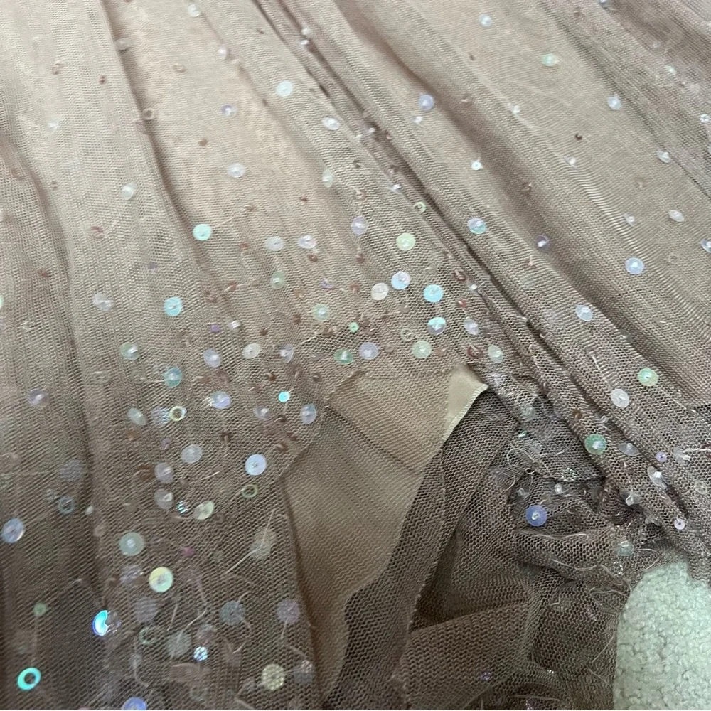 BCBGMaxAzria Gradient Sequin Handkerchief Hem Tulle Party Dress Size S - Picture 6 of 7